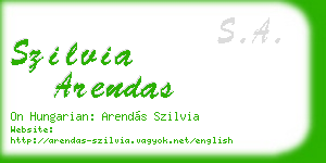 szilvia arendas business card
